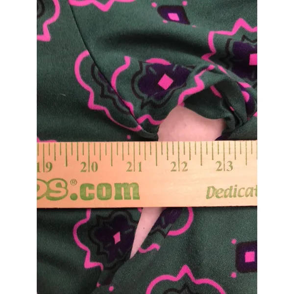 Room Service Pajama Set Women Small Green Pink Geometric Long Sleeve‎ - Image 16