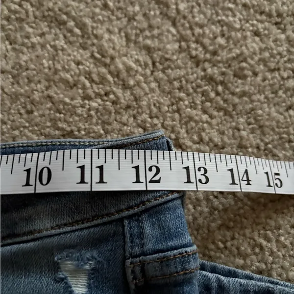 Judy blue straight leg blue jeans tummy control knee distress ripped size 25 - Image 16