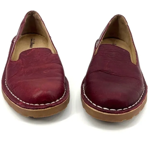 LL Bean Loafers Womens Shoes Sz 6 Burgundy Preppy Coastal Academia Chunky Norm - Image 4