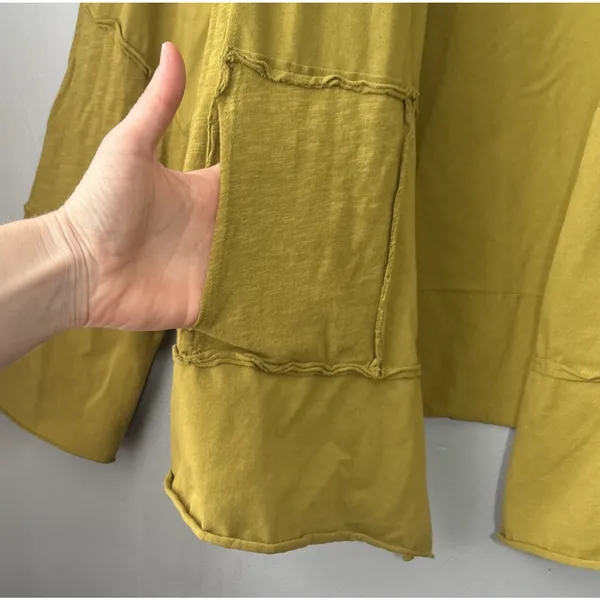 Habitat Knit Cardigan Size XL Chartreuse Green Open Front Artsy Lagenlook Boho - Image 4