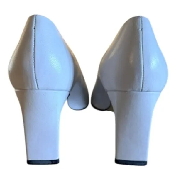 Etienne Aigner White Leather Pumps Made in Spain Women's Size 7M Vintage - Image 6