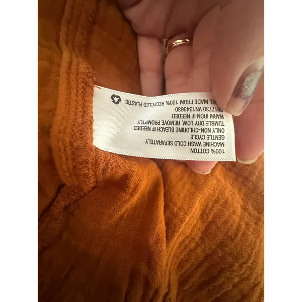 Universal Thread Dress Women XS Rust Orange Boho Tiered Sleeveless Gauze Midi - Image 8