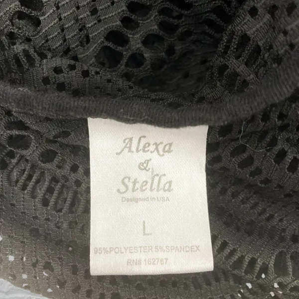 Alexa & Stella Black Crochet Mesh Swim Cover-Up Dress L Beachy Summerdress Chic - Image 11