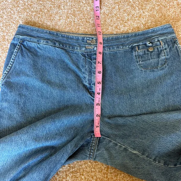 J.Jill Vintage Genuine Fit Capri Cropped Denim Jean Blue 100% Cotton 6 Cuffed - Image 7
