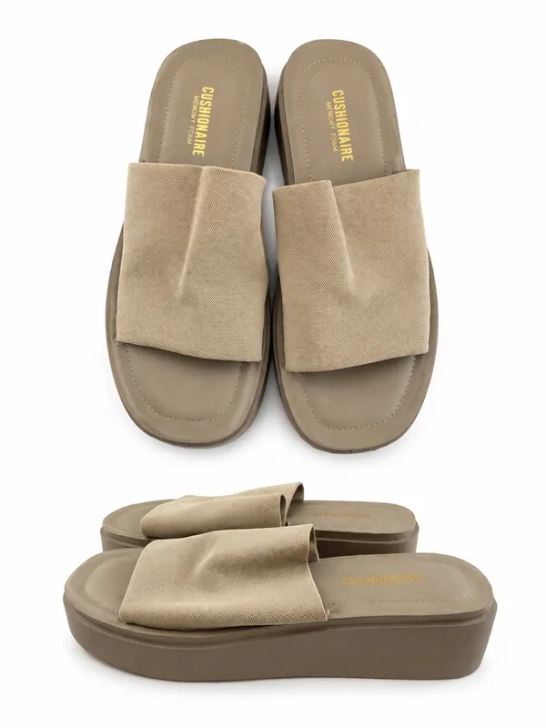 Cushionare Taupe beige Platform Comfort Slide Sandals‎ Shoes Stretch size 11 - Image 2