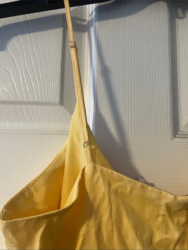 After Market Yellow Tie-Front Short Romper - Image 3