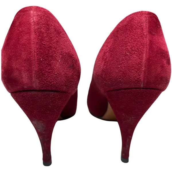 Martina Wine Red Pumps Women's 7S Slim‎ Narrow Classic Leather Heels Vintage - Image 4