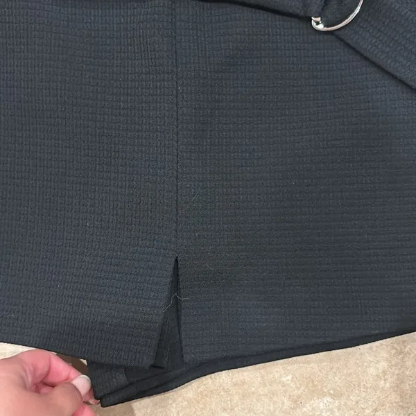 Zara Black Knit High Waisted Belted Skort - Image 2