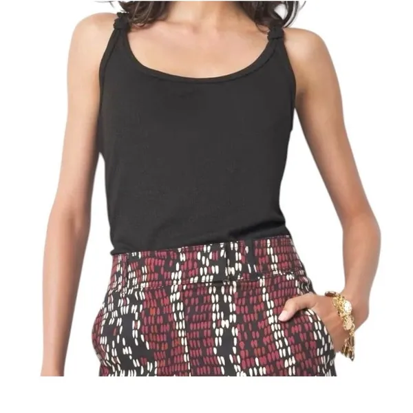 WHBM small ribbed knot strap shimmer tank blouse top TS 3376 - Image 2