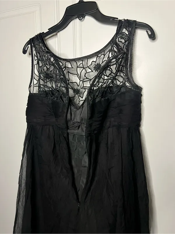 Y2K Vintage Dolce Jovani Silk Beaded Lace Cocktail Dress - Image 12