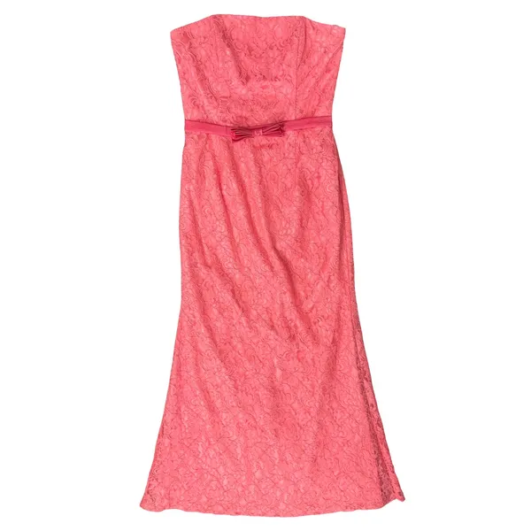 Vintage Jessica McClintock Pink Floral Lace Strapless Mermaid Maxi Dress size 10 - Image 11