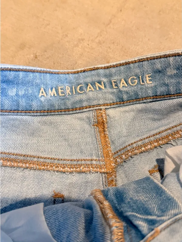 American Eagle Outfitters Light Blue Distressed Denim Cutoff Shorts - Image 4