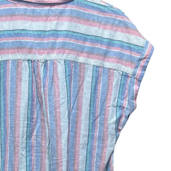Orvis Women's Short Sleeve Linen Blend‎ Button-Up Shirt Size Medium - Image 13