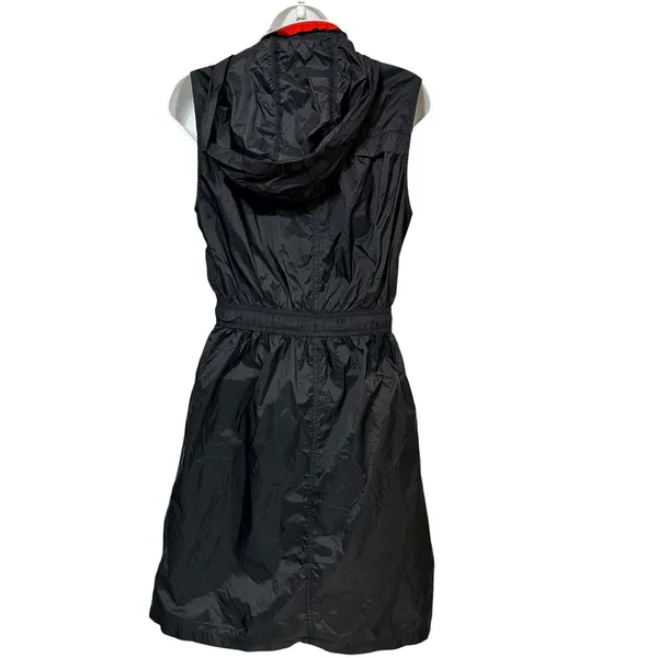 Hunter‎ for Target Womens Black Hooded Sleeveless Windbreaker Zip Front Dress M - Image 3