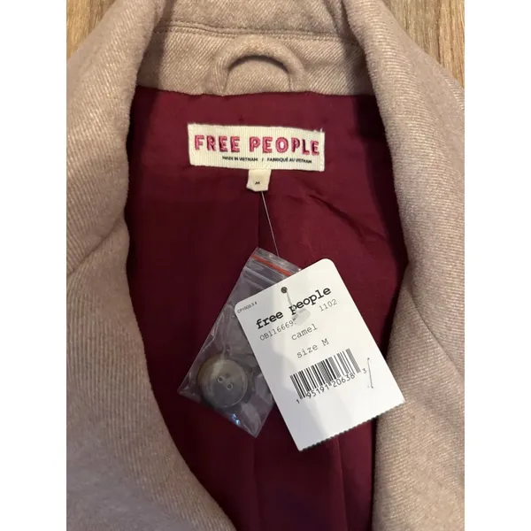 Free People Hanna Super Soft Slouchy Blazer Camel Coat Jacket - Image 3