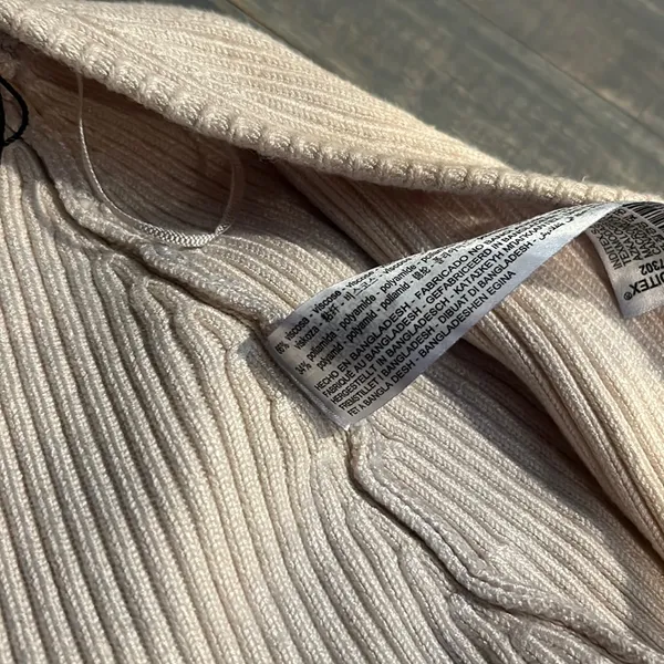 Zara Knit Bolero‎ Womens Creme Ribbed Arm Warmers Cropped - Image 5