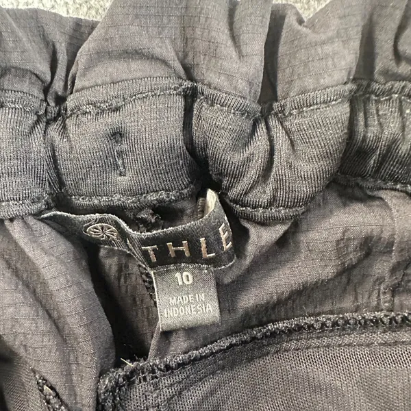Athleta Drawstring Utility Straight Leg Active Pants Women's 10 Black Pockets - Image 5