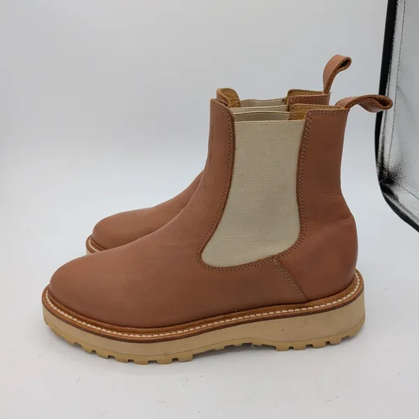 Diemme Alberone $450 Tan Leather Chelsea Duck Boots Made Italy Size 41 Lug Sole - Image 2