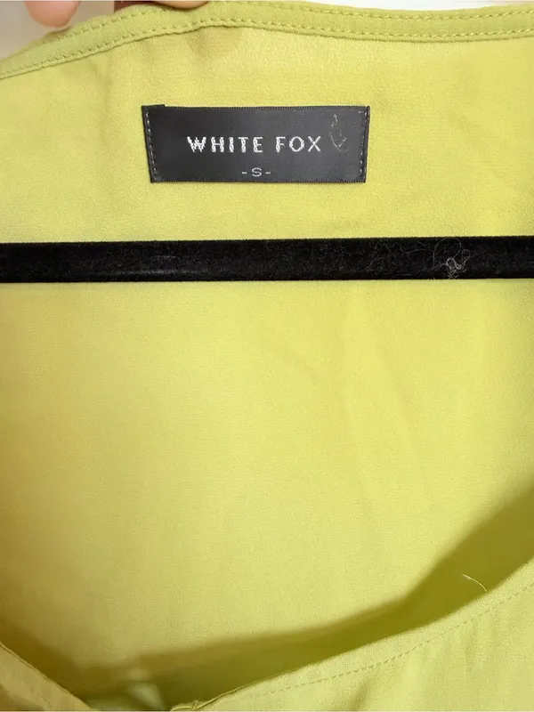 White Fox Tie Front Sheer Blouse Small - Image 4