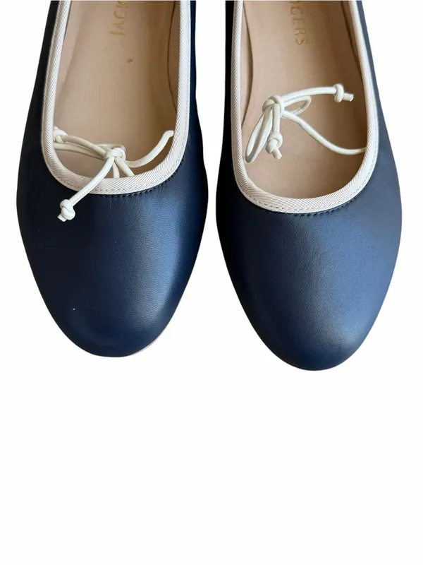 Jack Rogers - Debra Midnight Navy Leather Bow Ballet Flats Sz 9.5 - Image 2