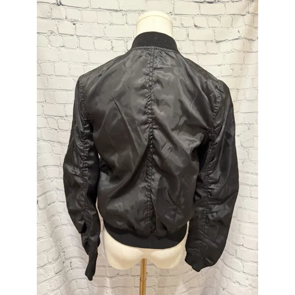 Red Fox Black Bomber Full Zip Jacket Size Small - Image 4
