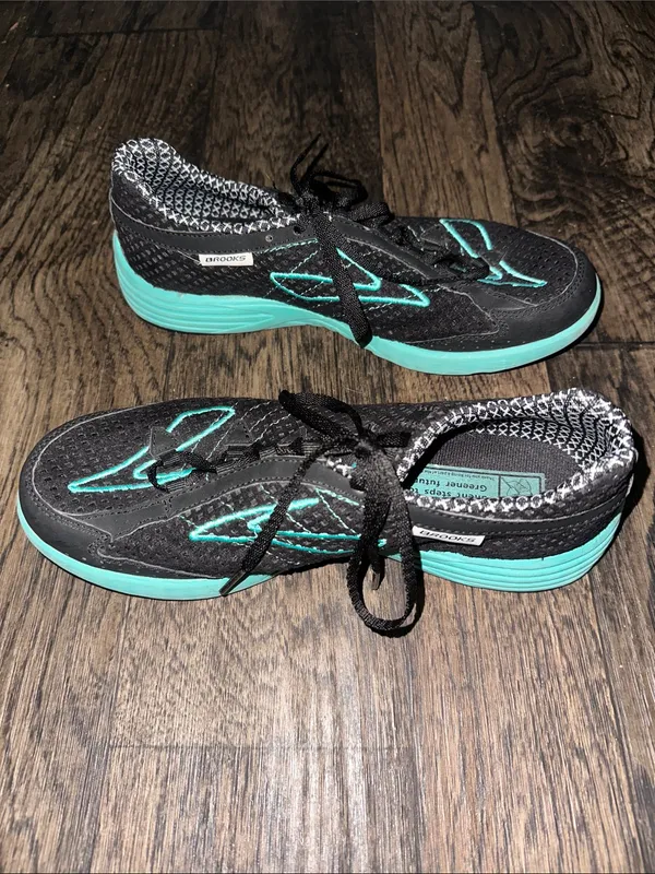 Brooks Women's Black Teal Athletic Shoes - Image 3