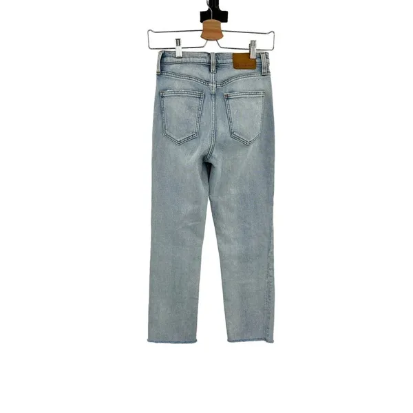 Aritzia Denim Forum The Arlo‎ High Rise Straight Jeans Light Wash Blue Size 25 - Image 5