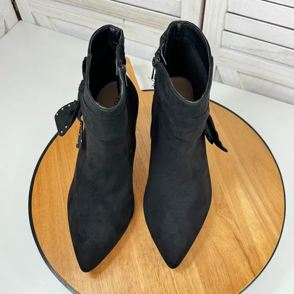 Torrid Studded Side Bow Ankle Boots Booties‎ Black Microfiber 9.5W - Image 6