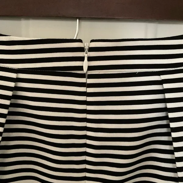Kate Spade Saturday Full Pleated Stripe Mini Skirt Size 0 Navy White‎ - Image 6