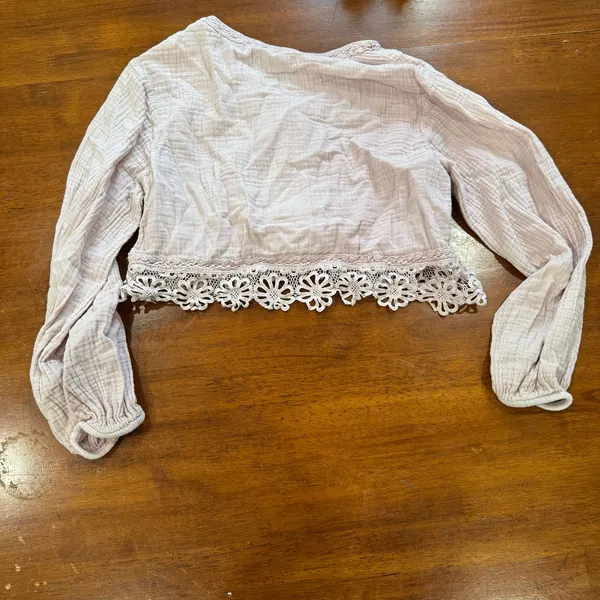 Zara pink long sleeve half top‎ very short - Image 5