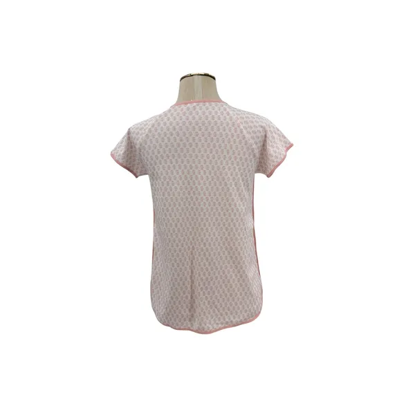LAKE Pajamas Pima Cotton Floral Block Print Short Sleeve Pajama Top Pink XXS - Image 5