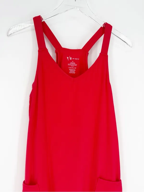 NEW T/S by Thrive Short Lined Mini Dress Women’s M Red Athleisure - Image 4