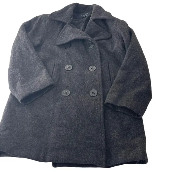 Weather Tamer Women's Size Small Grey Double Breasted 100% Wool Pea Coat - Image 6