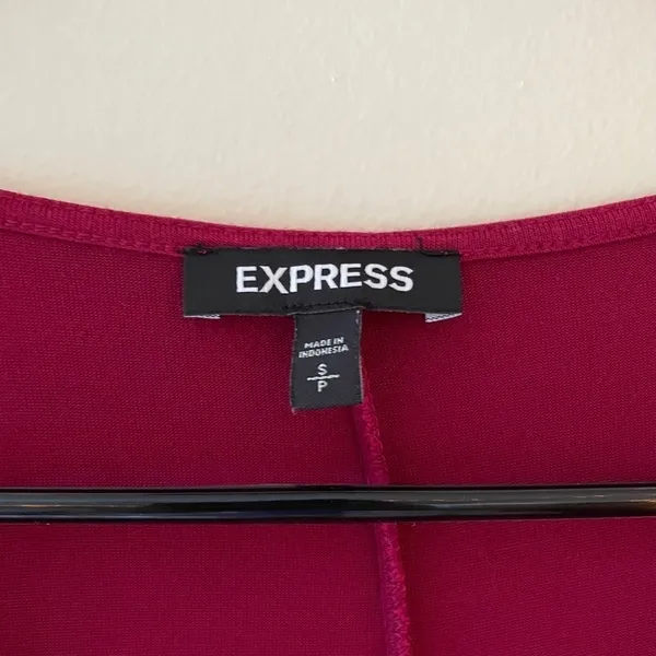 S- Ruby Red Express Wraparound Midi Semi-Formal V-Neck Dress‎ - Image 3