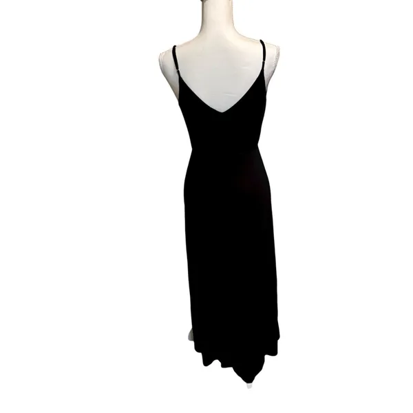 Lulus Black Maxi‎ Dress Size Small Spaghetti Straps V-Neck Front Slit - Image 2