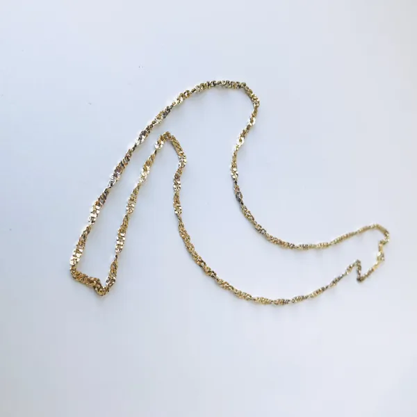 Sterling Silver Gold Tone Twist Chain Necklace, 925 LIRM - Image 2
