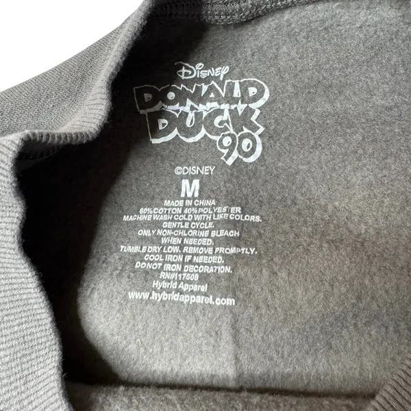 Disney Donald Duck 90th Anniversary Gray Sweater Size M Double Sided - Image 7