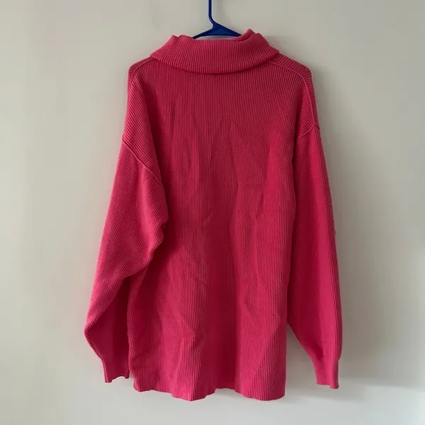 Free People Ottoman Slouchy Oversized Tunic Sweater Hot Pink Size S - Image 4