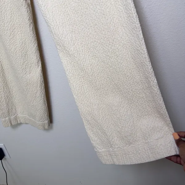 Anthropologie Women Cotton Wide Wale Corduroy Pants 4 Wide Leg Cream High‎ Rise - Image 5
