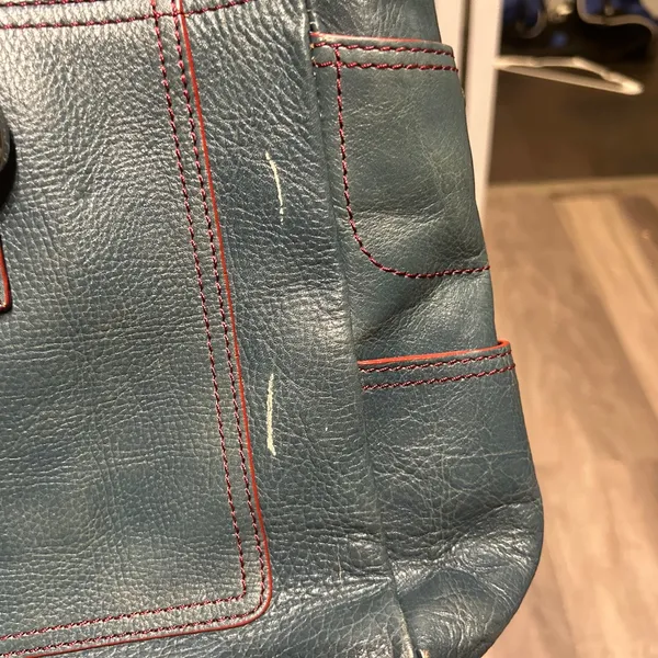 Hype Stylish Blue Leather Tote Bag - Image 6