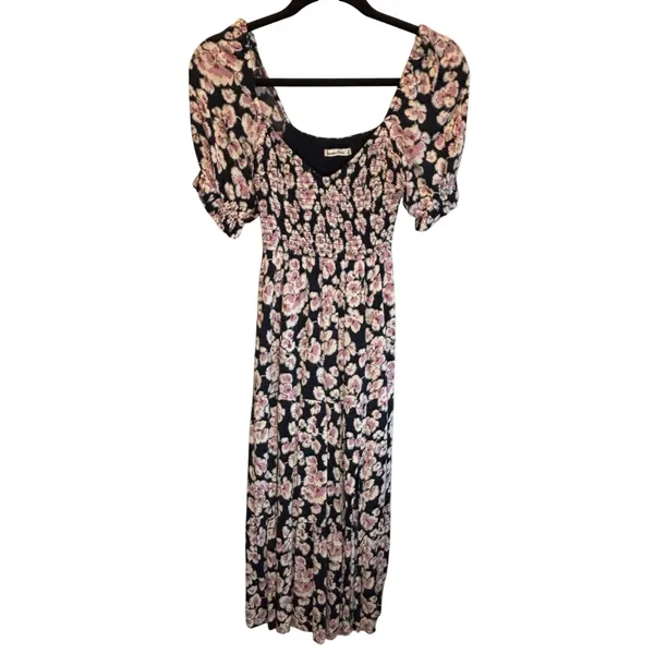 Abercrombie & Fitch Floral Puff Sleeve Midi Dress - size XS - Image 3