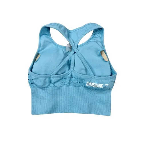 Gymshark Vital Seamless Light Blue Sports Bra Long‎ Line Size XS - Image 2