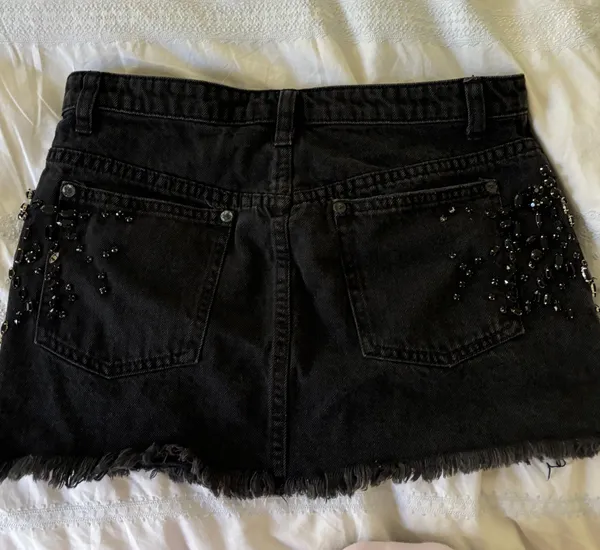 Free People Black Denim Skirt - Image 2