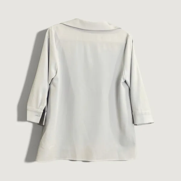 Estelle and Finn Light Gray Tunic Top Women's Size Small 3/4 Sleeve Made in NY - Image 2