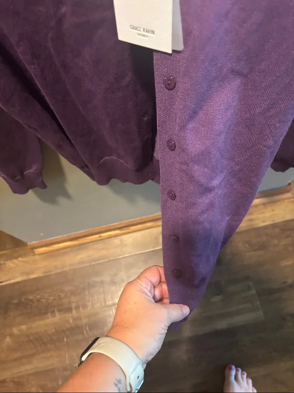 Grace Karin Purple V-Neck Button Cardigan - Image 5