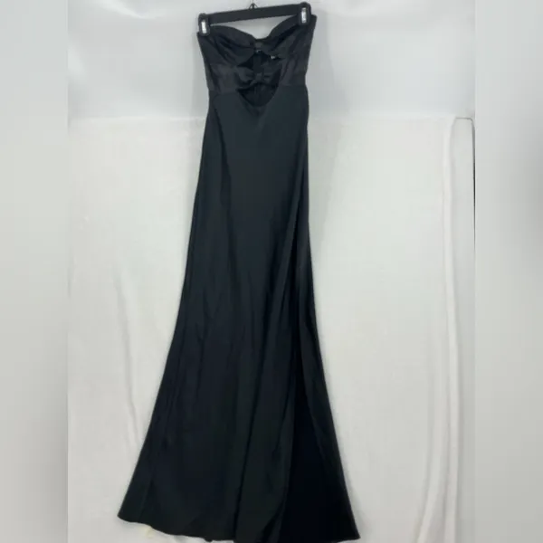 Princess Polly Black Strapless Satin Cutout Gown 661 - Image 3