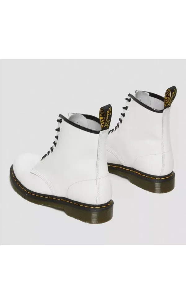Dr. Martens White Combat Boots with Black Laces  - Image 3