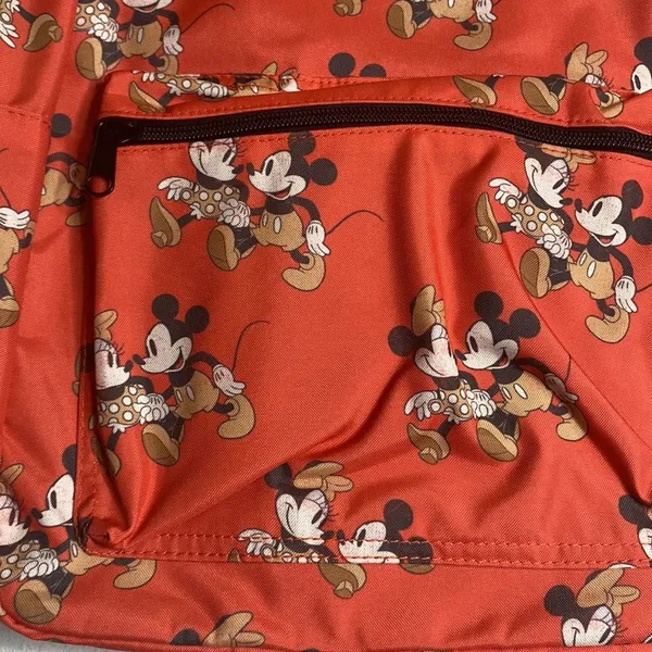 NWT Disney Mickey Mouse & Minnie Mouse print Coral Classic Backpack - Image 4