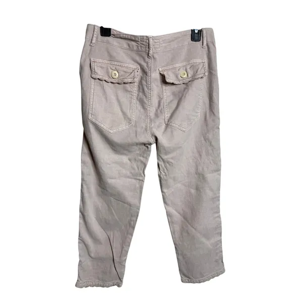 The Great. The Ric Rak Pant size 24 Blush Pink Cropped Utility Scalloped Trim - Image 2