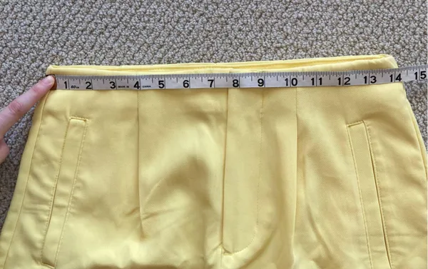 A New Day Bright Yellow Pleated Shorts High Rise Tailored Size 4 Pocket Like New - Image 7